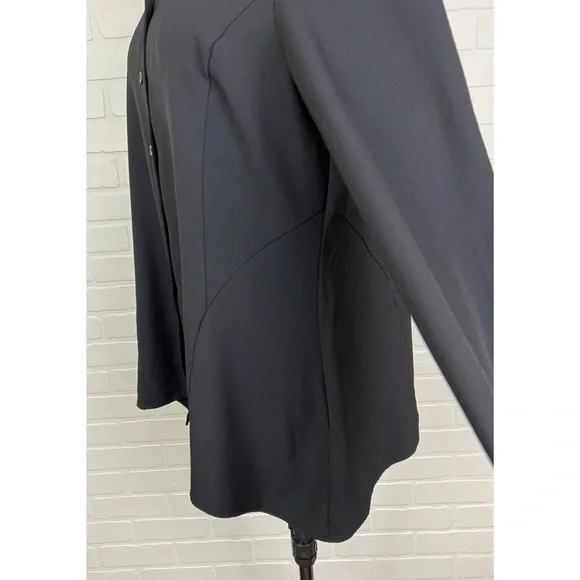 Linea by Louis Dell’Olio Black Long Sleeve Button Front Shirt Medium - Picture 3 of 7